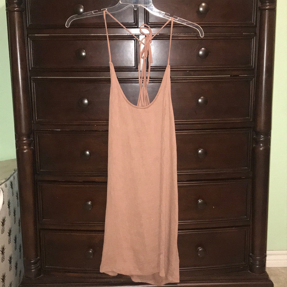 Tie pink/beige sundress